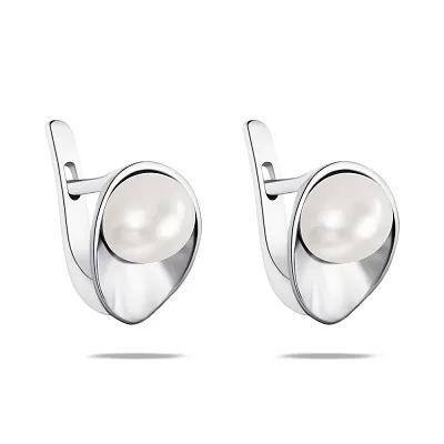 Срібні сережки з перлами (арт. 7502/53жб)