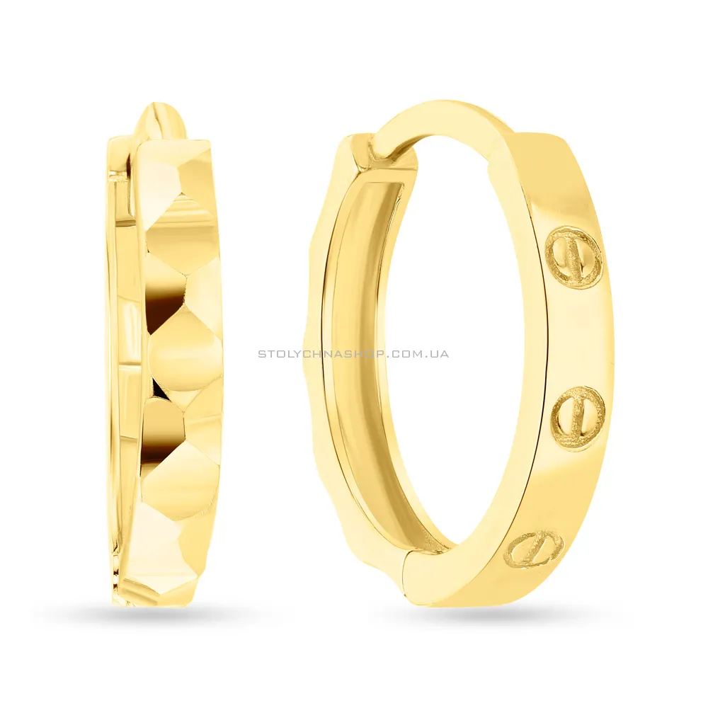 Серьги-кольца из желтого золота  (арт. 108267/10ж)