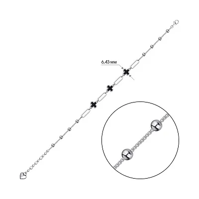 Браслет зі срібла з емаллю (арт. 7509/3791еч)