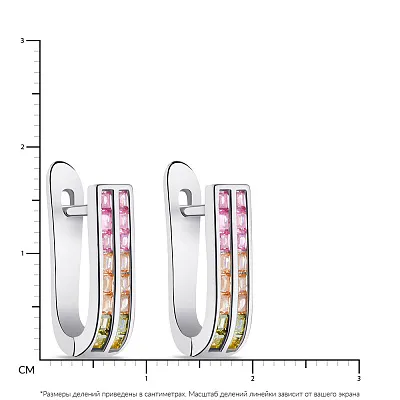 Сережки зі срібла з кольоровими альпінітами  (арт. 7502/4824а)