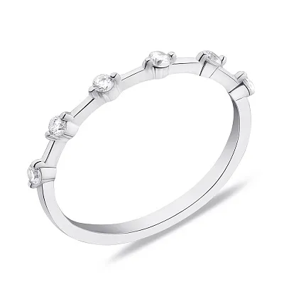 Тонкое кольцо из серебра с фианитами (арт. 7501/6081)