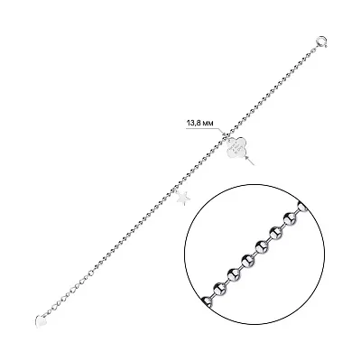 Серебряный браслет с подвесками (арт. 7509/4113)