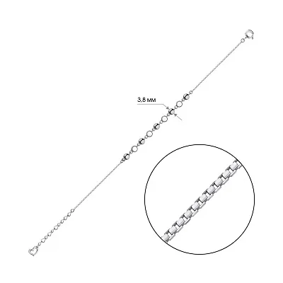 Срібний браслет з перламутром (арт. 7509/4518п)