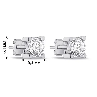 Сережки-пусети зі срібла з фіанітами (арт. 7518/6387)