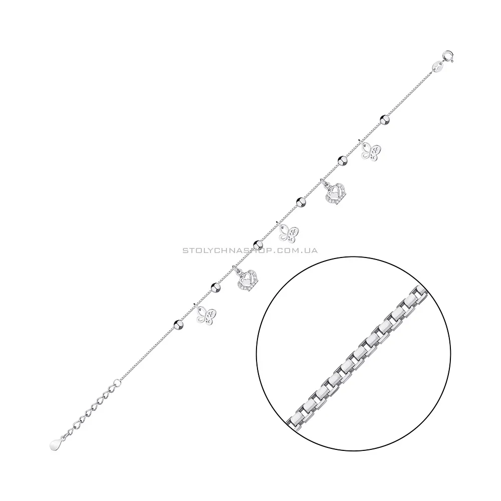 Срібний браслет з підвісками (арт. 7509/3905) - цена