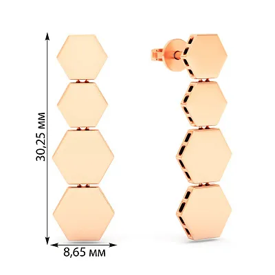 Сережки з червоного золота (арт. 111307)