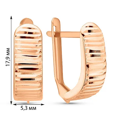 Сережки з червоного золота без каменів (арт. 106950)