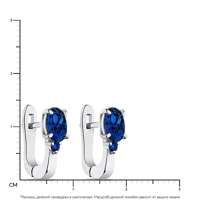 Сережки зі срібла з синіми альпінітами  (арт. 7502/1674ас)