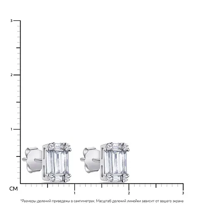 Сережки срібні з фіанітами  (арт. 7518/6262)