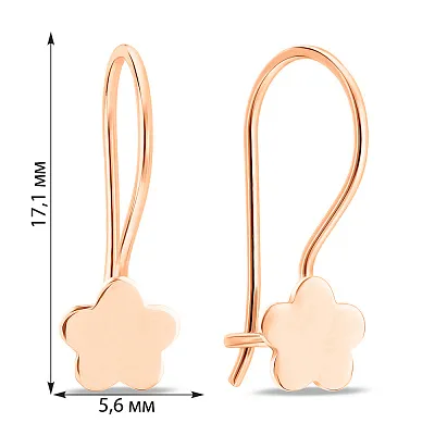 Сережки з червоного золота Квітка (арт. 109350)