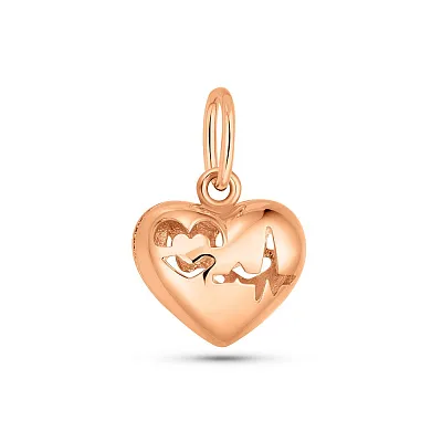 Золотой кулон в форме сердца  (арт. 424717)
