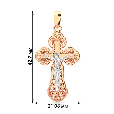 Натільний золотий хрестик з розп'яттям (арт. 501027)