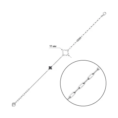 Браслет срібний з емаллю та фіанітами (арт. 7509/4112еч)