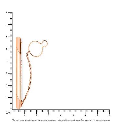 Золотий затискач для краватки в червоному кольорі металу (арт. 202301м)