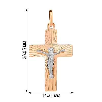 Нательный крестик с распятием из золота (арт. 511113н)