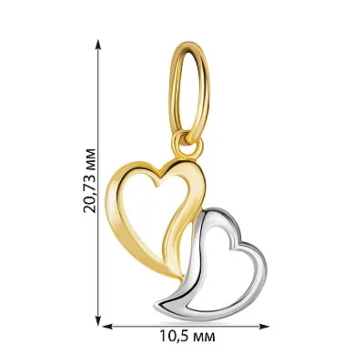 Подвеска «Два сердца» из золота (арт. 422363ж)
