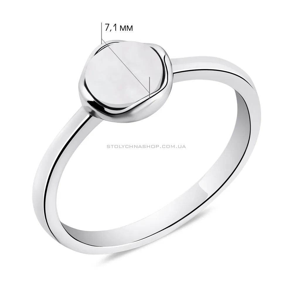 Кольцо из серебра с перламутром (арт. 7501/6713п) - 2 - цена