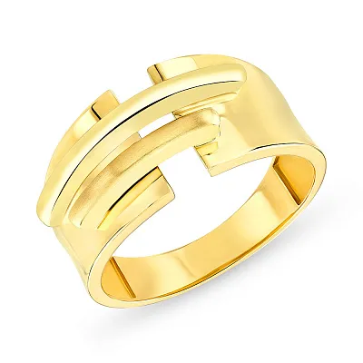Матовое кольцо из желтого золота  (арт. 155194жм)