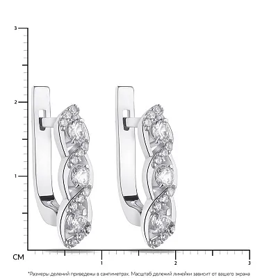 Сережки зі срібла з фіанітами  (арт. 7502/А155сю)