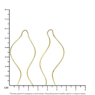Сережки протяжки из желтого золота (арт. 108229ж)