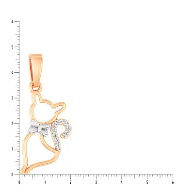 Золота підвіска «Котик» з фіанітами (арт. 440631)