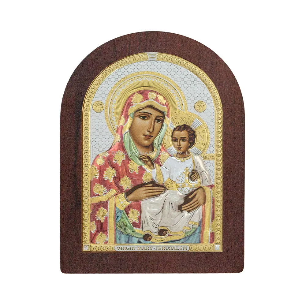 Серебряная икона "Божья Матерь Иерусалимская" (200х150 мм) (арт. AR-4/009AG/R)