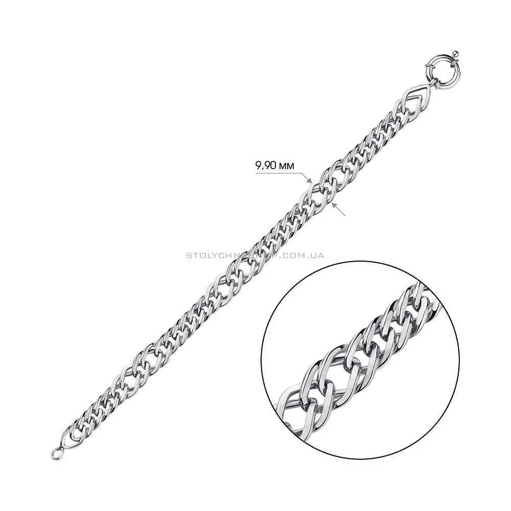 Срібний ланцюговий браслет плетіння Ромб (арт. 7509/3203) - 2 - цена