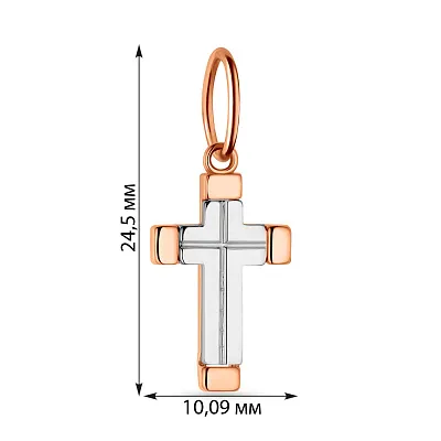 Крестик из красного и белого золота  (арт. 424525кб)