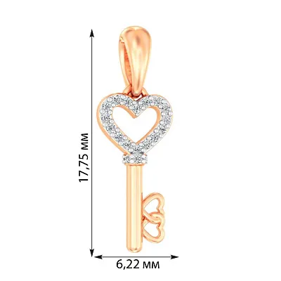Золотой подвес &quot;Ключик&quot; с бриллиантами (арт. П011205005)