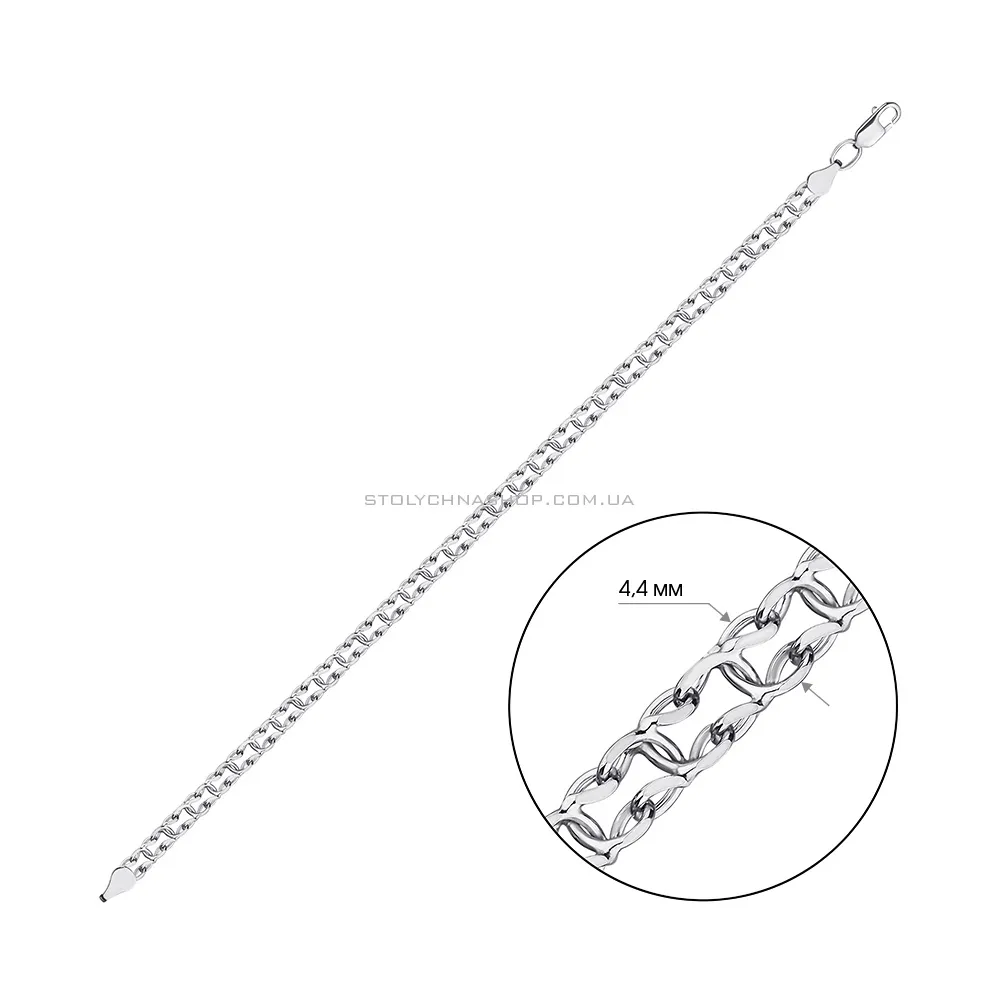 Срібний ланцюговий браслет (арт. 7509/4-0025.70.2) - 2 - цена