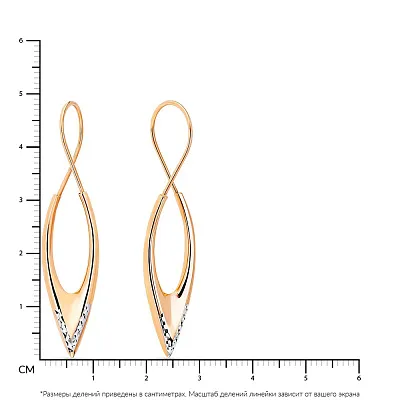 Сережки из красного золота с родированием (арт. 106935/2р)
