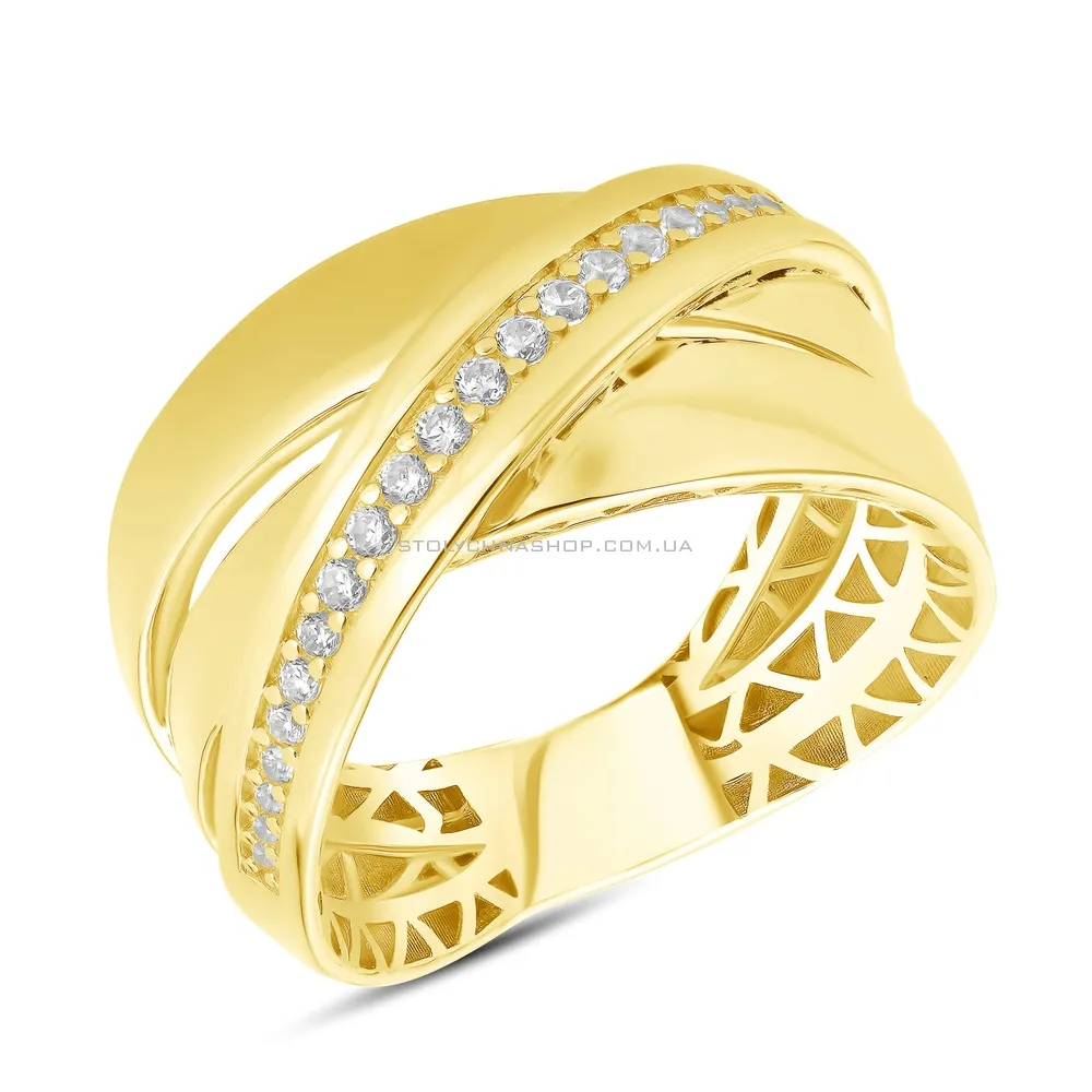 Широкое золотое кольцо Francelli с дорожкой из фианитов  (арт. е154962ж) - цена