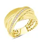 Широкое золотое кольцо Francelli с дорожкой из фианитов  (арт. е154962ж)