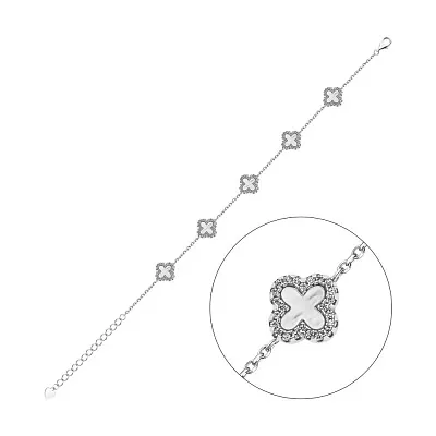 Браслет зі срібла з перламутром (арт. 7509/4006/10п)
