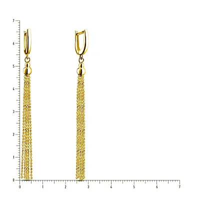 Золоті сережки пензлики з жовтого золота (арт. 105698ж)