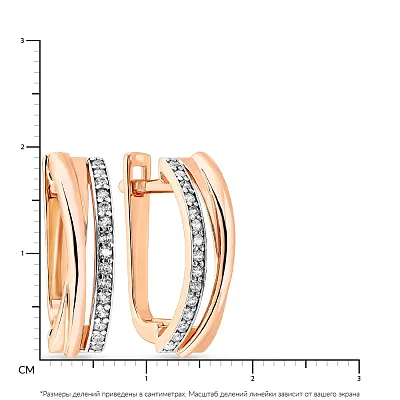 Золотые серьги с белыми фианитами (арт. 108155)