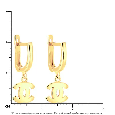 Серьги-подвески из желтого золота (арт. 106357ж)