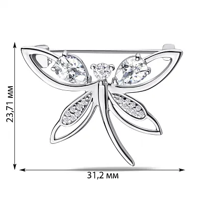 Срібна брошка з фіанітами (арт. 7505/581бп)