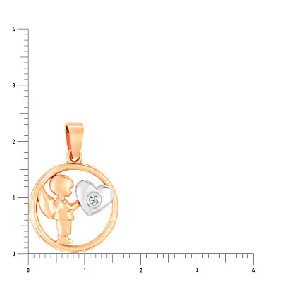 Золотая подвеска «Ангел» с фианитом  (арт. 440597)