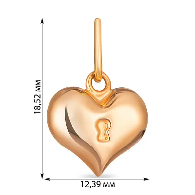 Золотий кулон «Серце»  (арт. 424105)