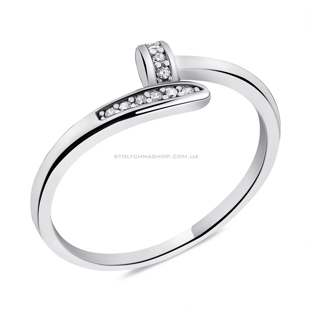 Серебряное кольцо Гвоздь с фианитами (арт. 7501/6571) - цена