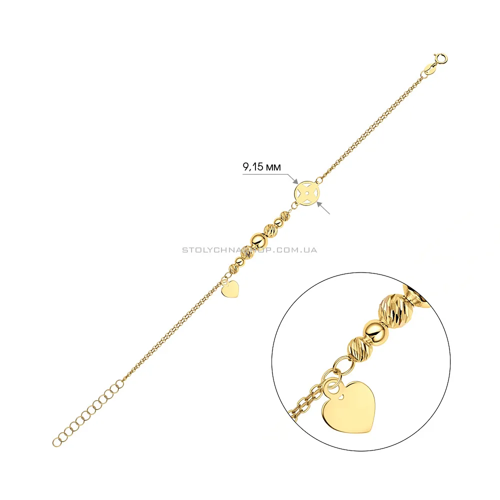 Золотий жіночий браслет в жовтому кольорі металу (арт. 325419ж) - 2 - цена