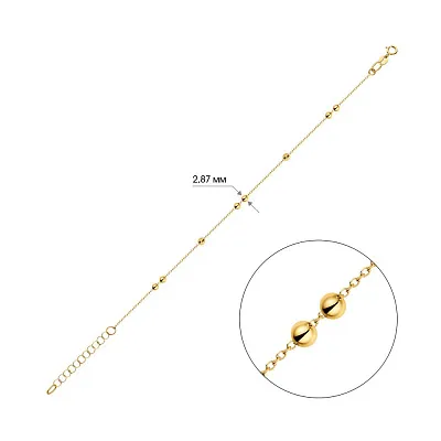 Золотой браслет &quot;Шарики &quot; в желтом цвете металла (арт. 325424ж)