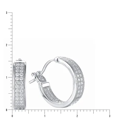 Срібні сережки конго з фіанітами (арт. 7502/3588)