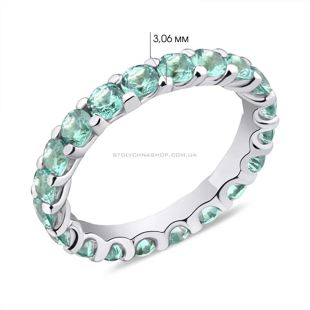 Серебряное кольцо с зелеными альпинитами (арт. 7501/6000аз)
