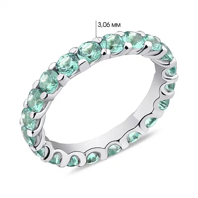 Серебряное кольцо с зелеными альпинитами (арт. 7501/6000аз)