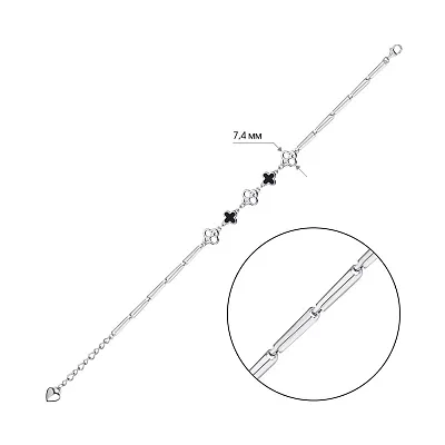 Срібний браслет з емаллю (арт. 7509/3813еч)