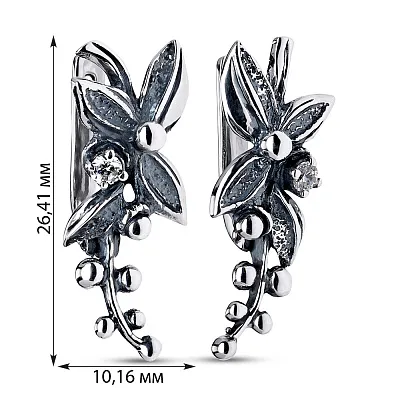 Срібні сережки «Квіти» з фіанітами (арт. 7902/1110047)