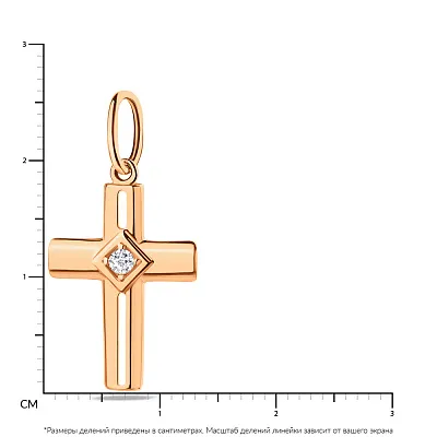 Золотая подвеска-крестик с фианитом (арт. 500637)