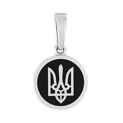 Патриотический подвес из золота "Герб Украины" с эмалью  (арт. 441203беч)